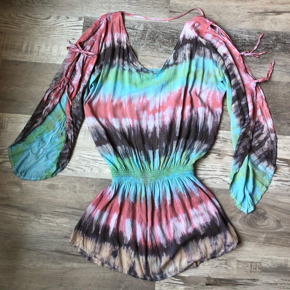 Tiara Hawaii Boho Tie Die Dress / Cover Up